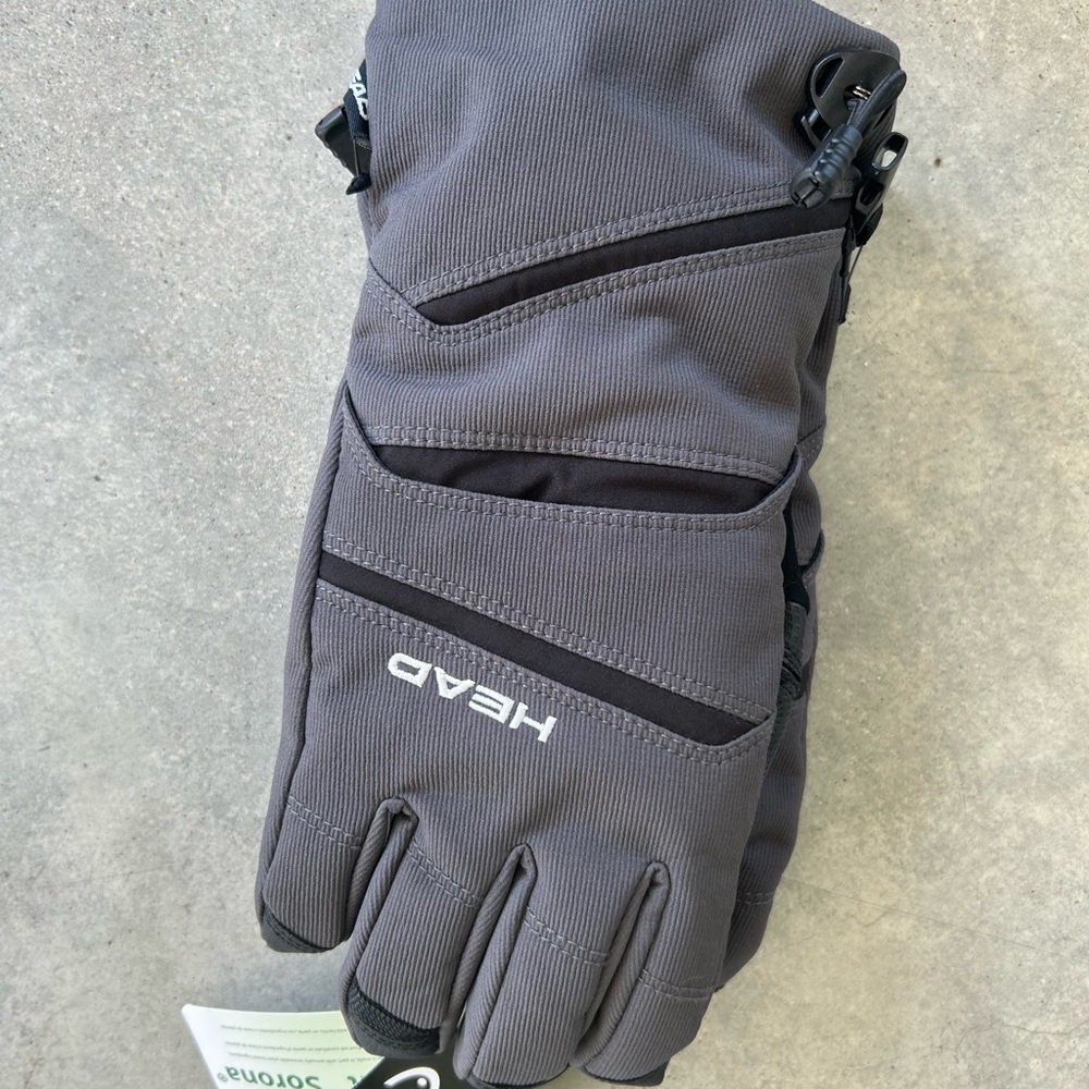 HEAD Charcoal and Black Ski Gloves